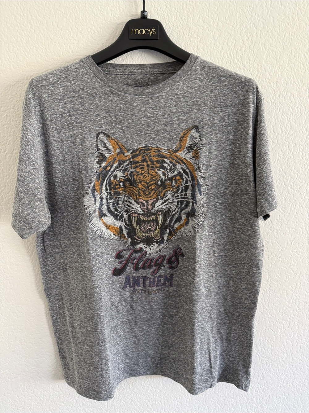 Flag & Anthem Tiger Graphic Tee in Heather Gray
